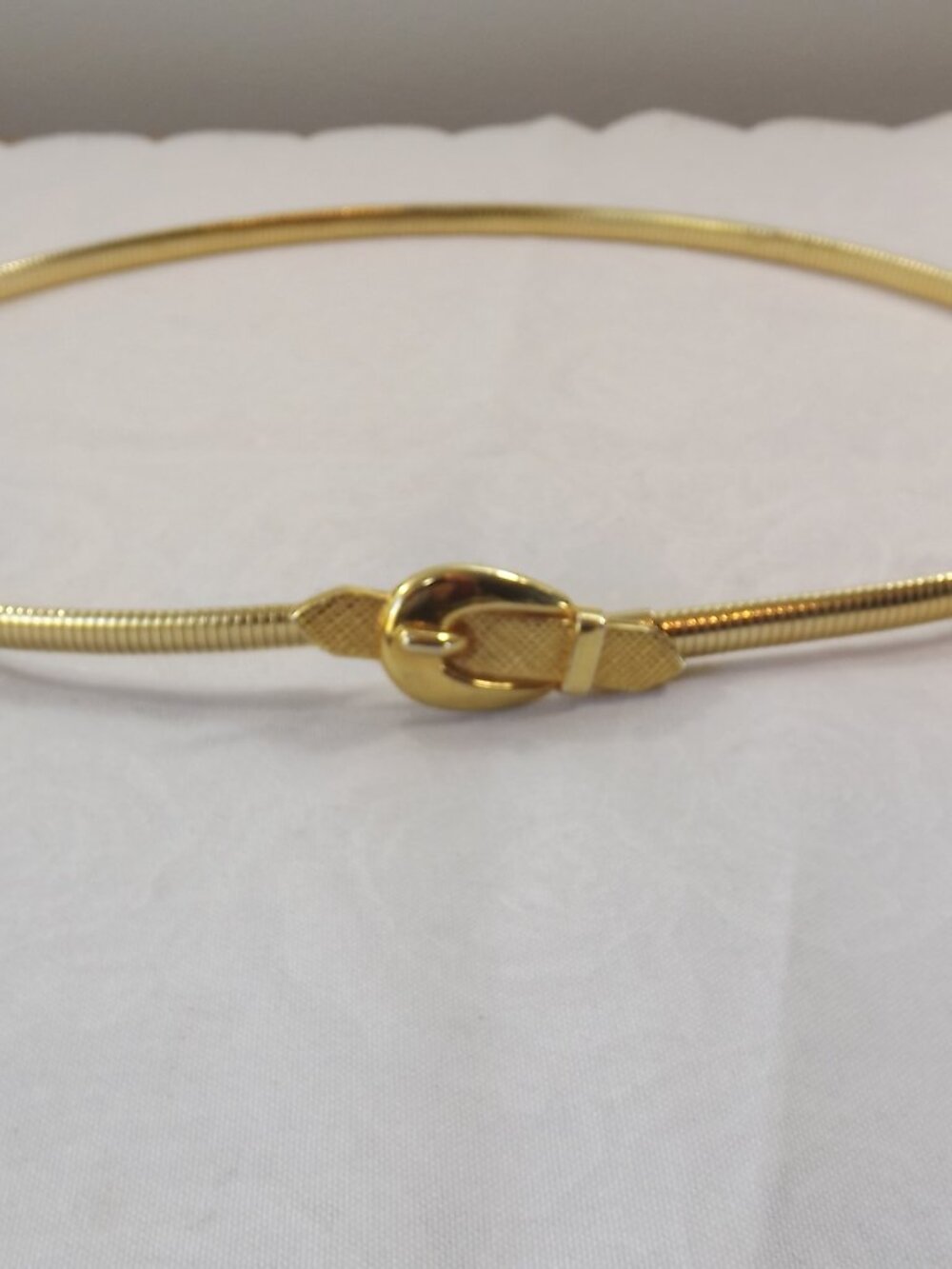 Gold-Tone Metal Women's Snake Belt with Buckle Accent